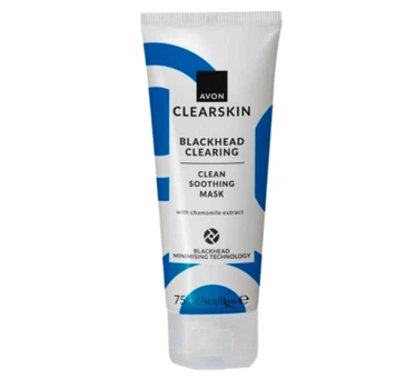 Очищувальна маска для глибокого очищення Avon CLEARSKIN Blackheard Clearing Clean Soothing Mask з екстрактом ромашки «Проти чорних точок» 75 мл
