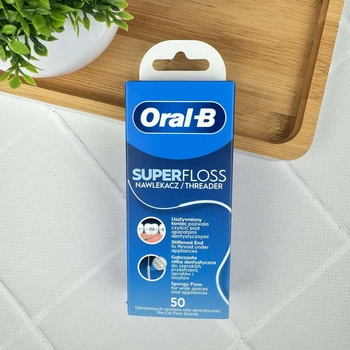 Зубная нить Oral-B Super Floss для брекетов, имплантов и мостов 2в1, 50 нитей