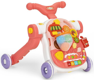 Ходунки Huanger HE0817 by Multistore EcoToys 4 в 1 Товкач Навчальний столик Самокат Толокар (5905817000074)