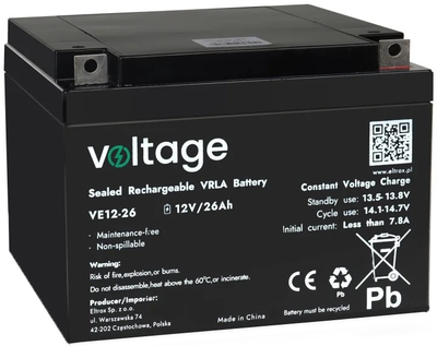 Akumulator AGM Voltage 12V 26Ah (VE12-26)
