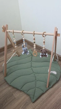 Напольный мобиль BABY GYM с игрушками, стойка Монтессори, тренажер для младенцев, Лесной