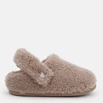 Детские теплые комнатные тапочки для девочки Crocs Classic Cozzzy Slipper K 210856-195 28-29 (C11) Бежевые (1962658804920)