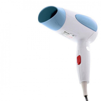 Фен для волос Gemei GM-1756, складной, дорожный, голубой