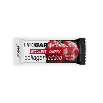 Батончик LipoBar Exclusive Protein Bar, 50 грам збагачений біоактивним колагеном Peptan - Вишня