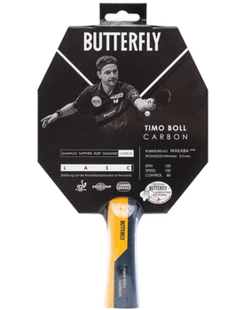 Ракетка для настільного тенісу BUTTERFLY Timo Boll Carbon, чорно-червона
