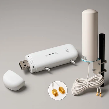 Мобильный 4G USB Wi-Fi модем/роутер ZTE MF79U + внешняя MiMo 4G (LTE) антенна 12 dB