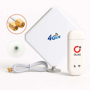 Універсальний 4G LTE Wi-Fi USB модем/роутер OLAX F90 Fly з вуличною всенаправленою MIMO антеною на підставці (2х9 dBi)