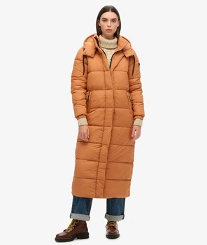 Длинный пуховик Ripstop Longline Puffer бренда Superdry помаранчева карамель 36 (EU)\S размер W5011055A-8A