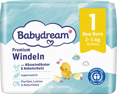 Подгузники Babydream premium 1 (2-5кг) 26шт