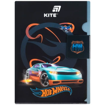 Набор папок-уголков с клапаном Kite Hot Wheels А4 Матовые Черные х 12 шт (HW25-248-2)
