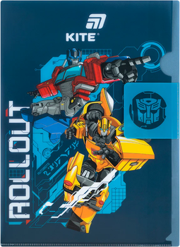 Набор папок-уголков с клапаном Kite Transformers А4 Матовые Синие х 12 шт (TF25-248)
