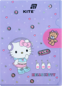 Папка-куточок з клапаном Kite Hello Kitty А4 Матова Фіолетова (HK25-248-5)
