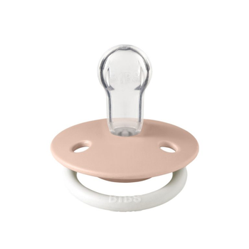 Пустышка BIBS De Lux Silicone Round (круглая) – (светится в темноте) Blush GLOW 0-36мес