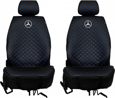 Накидки на сиденье автомобиля EVAtech ECO PRO Mercedes-Benz черный ромб с синей нитью черный кант 2 шт (SCASDRBLB2V016)
