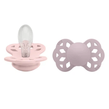 Пустушка BIBS Infinity Silicone Symmetrical (симетрична) – Blossom/Dusky Lilac (2шт в упаковці) 0-6міс.