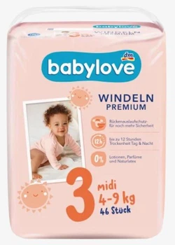 Подгузники Babylove 3 (4-9кг) 46шт