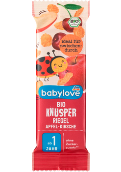 Хрустящий батончик Babylove яблоко-вишня для детей от 1 года, 25 г
