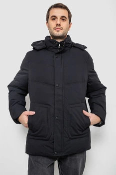 Куртка мужская зимняя удлиненная, цвет черный, 241R2022-21, AGER, размер L