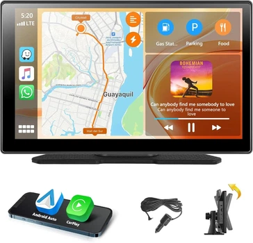 Автомагнитола Podofo / 9" / Сенсорная / Apple CarPlay / Android Auto / Bluetooth / WI-FI / GPS / USB / AUX / TF slot Б/В b1