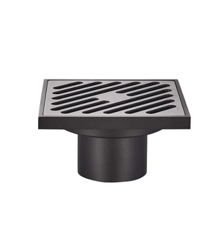 Трап для душа чёрный латунный Koer FD10-100x100-180-Black KR3414