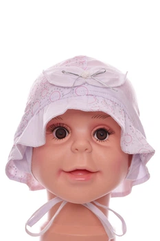 Панама для дівчинки на зав'язках біла бавовняна Murat Baby 6м+ (50376)