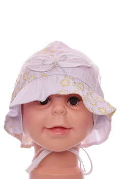 Панама для дівчинки на зав'язках біла бавовняна Murat Baby 6м+ (50375)