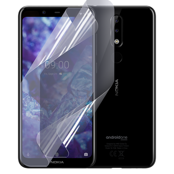 Антишпион приватная плёнка гидрогелевая для смартфона Nokia 5.1 Plus противоударная прозрачная