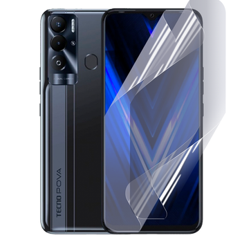 Антишпион приватная плёнка гидрогелевая для смартфона Tecno Pova Neo противоударная прозрачная