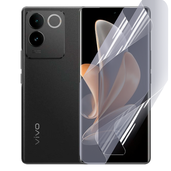 Антишпион приватная плёнка гидрогелевая для смартфона Vivo iQOO Z7 Pro противоударная прозрачная