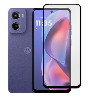 Защитное стекло для телефона Motorola E15 противоударное полноэкранное черное