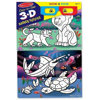 Набор для творчества пазл-раскраска 3D по точкам "Сафари-Океан" MelissaandDoug MD8823, 24 детали