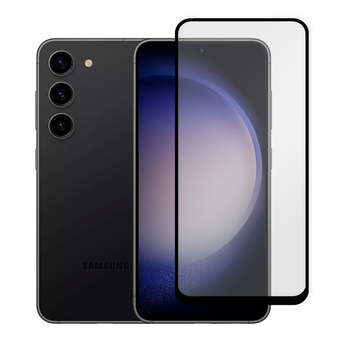 Защитное стекло для телефона Samsung Galaxy S23 (SM-S911B) противоударное полноэкранное черное