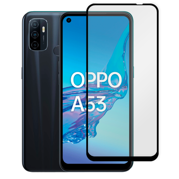 Защитное стекло для телефона OPPO A53 (4G) противоударное полноэкранное черное