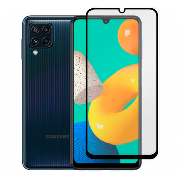 Защитное стекло для телефона Samsung Galaxy M32 4G (SM-M325F) противоударное полноэкранное черное