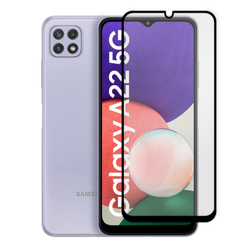 Защитное стекло для телефона Samsung Galaxy A22 5G (SM-A226) противоударное полноэкранное черное