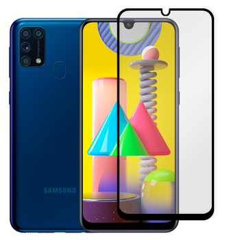 Защитное стекло для телефона Samsung Galaxy M31 (SM-M315F) противоударное полноэкранное черное