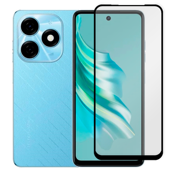 Защитное стекло для телефона Tecno Spark 20 (KJ5n) противоударное полноэкранное черное