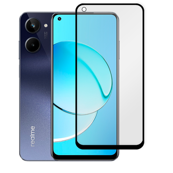 Защитное стекло для телефона Realme 10 (4G) противоударное полноэкранное черное