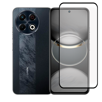 Защитное стекло для телефона Tecno Spark 30 Pro (KL7) противоударное полноэкранное черное