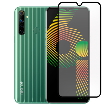 Защитное стекло для телефона Realme 6i противоударное полноэкранное черное