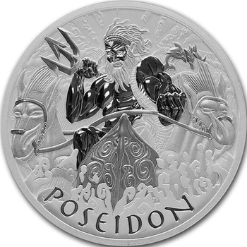 Срібна монета Тувалу "Посейдон" серії "Боги Олімпу" 2021