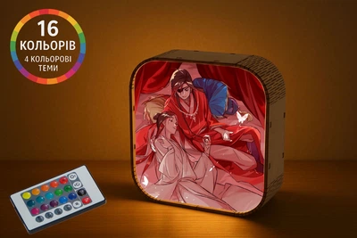 Ночник Аниме Благословение небожителей настольная лампа из дерева и LED-подсветкой Anime Heaven Official's Blessing TGCF (43025)
