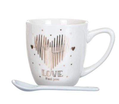 Кружка керамічна з ложкою Elisey Love you2 150 мл (8201-008)