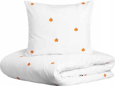 Komplet pościeli Homla Pump Poszewka na pościel 220 x 200 cm + 2 poszewki na poduszki 50 x 60 cm bawełniany w dynie Biały (5906496748691)