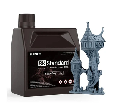 Фотополімерна смола ELEGOO Standard Resin 8k "Space Grey" (сіра) 2кг