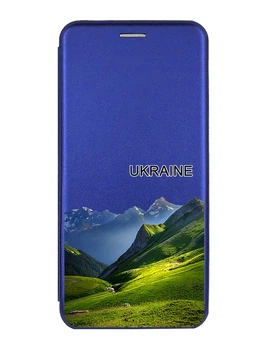 Чохол-книжка синій з малюнком на Xiaomi Redmi 9A Карпати Україна (принт 409)