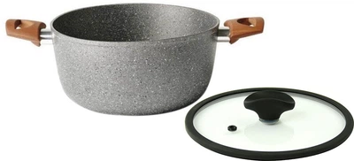 Набір TVS Каструля Mineralia Eco Induction 20 см 2.6 л + Кришка скляна з силіконовим обідком 20 см (SET_BS480202910201/9465120003D401)
