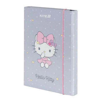 Папка для зошитів В5 Kite Hello Kitty "Кошенятко Кітті" 2.5 см картонна на гумці сіра (HK25-210-1)