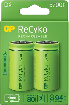Акумулятори GP ReCyko NiMH D 5700 mAh 2 шт (GPRHC57DB025)