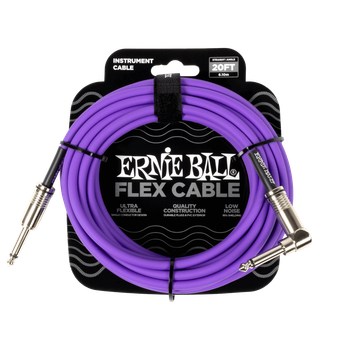Кабель инструментальный Ernie Ball 6466 Flex Cable Purple 6.1м (20ft) Straight/Angle